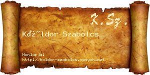 Káldor Szabolcs névjegykártya