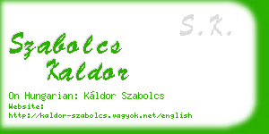 szabolcs kaldor business card