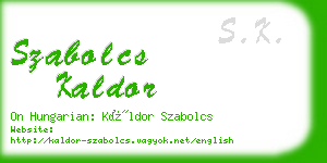 szabolcs kaldor business card